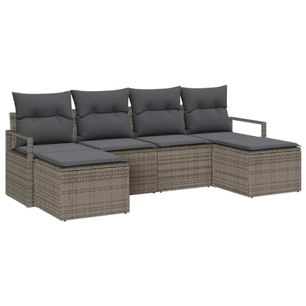 Bankstel Met Kussen Met Opslag 6 Pcs Poly Rattan