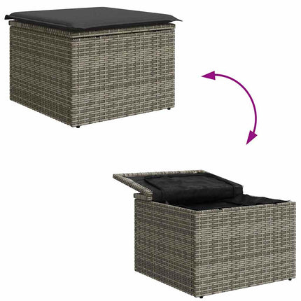 Bankstel Met Kussen Met Opslag 6 Pcs Poly Rattan