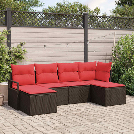 Bankstel Met Kussen Met Opslag 6 Pcs Poly Rattan
