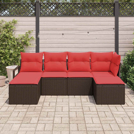 Bankstel Met Kussen Met Opslag 6 Pcs Poly Rattan