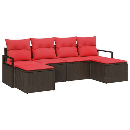 Bankstel Met Kussen Met Opslag 6 Pcs Poly Rattan
