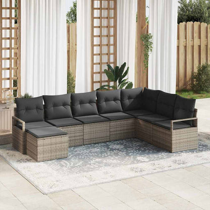 Bankstel Met Kussen Met Opslag 8 Pcs En Crème Poly Rattan