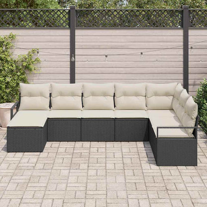 Bankstel Met Kussen Met Opslag 8 Pcs En Crème Poly Rattan