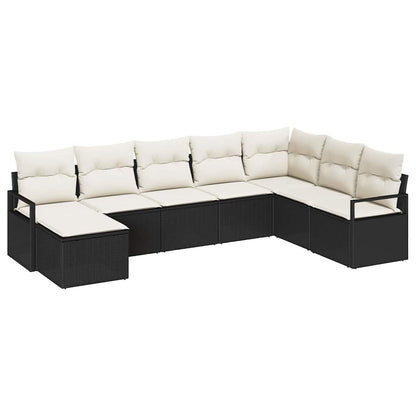 Bankstel Met Kussen Met Opslag 8 Pcs En Crème Poly Rattan
