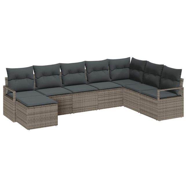 Bankstel Met Kussen Met Opslag 8 Pcs Poly Rattan