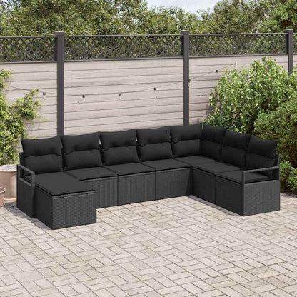 Bankstel Met Kussen Met Opslag 8 Pcs En Crème Poly Rattan