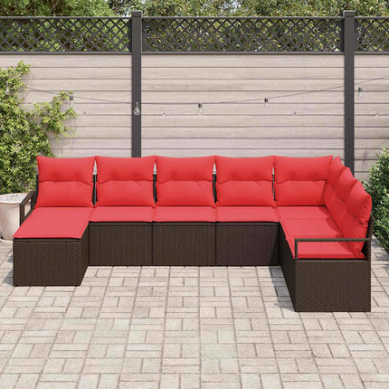 Bankstel Met Kussen Met Opslag 8 Pcs Poly Rattan