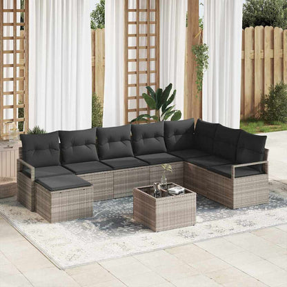 Bankstel Met Kussen Met Opslag 8 Pcs En Crème Poly Rattan