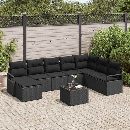 Bankstel Met Kussen Met Opslag 8 Pcs En Crème Poly Rattan