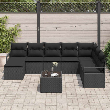 Bankstel Met Kussen Met Opslag 9 Pcs Poly Rattan