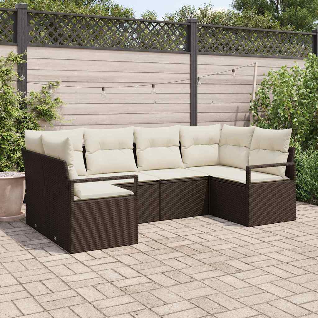 Tuinbankenset Met Kussen 6 Pcs Poly Rattan