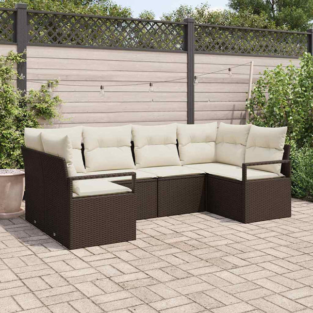 Tuinbankenset Met Kussen 6 Pcs Poly Rattan