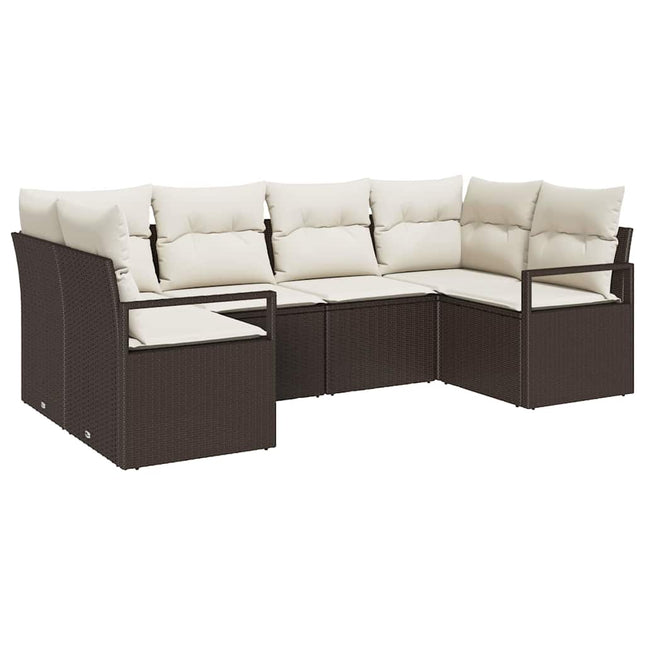 Tuinbankenset Met Kussen 6 Pcs Poly Rattan
