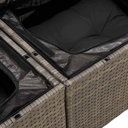 Tuinbankenset Met Kussen Met Opslag 6 Pcs Poly Rattan