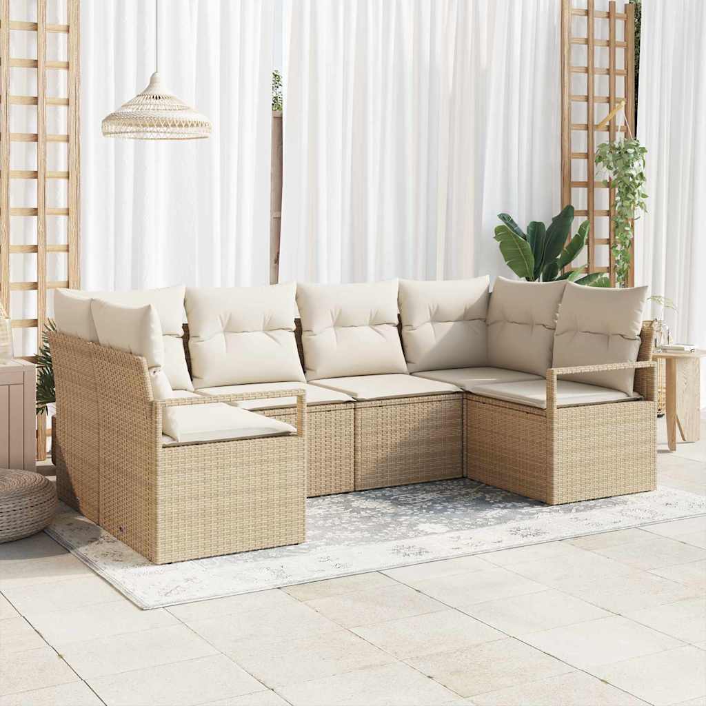 Tuinbankenset Met Kussen 6 Pcs Poly Rattan