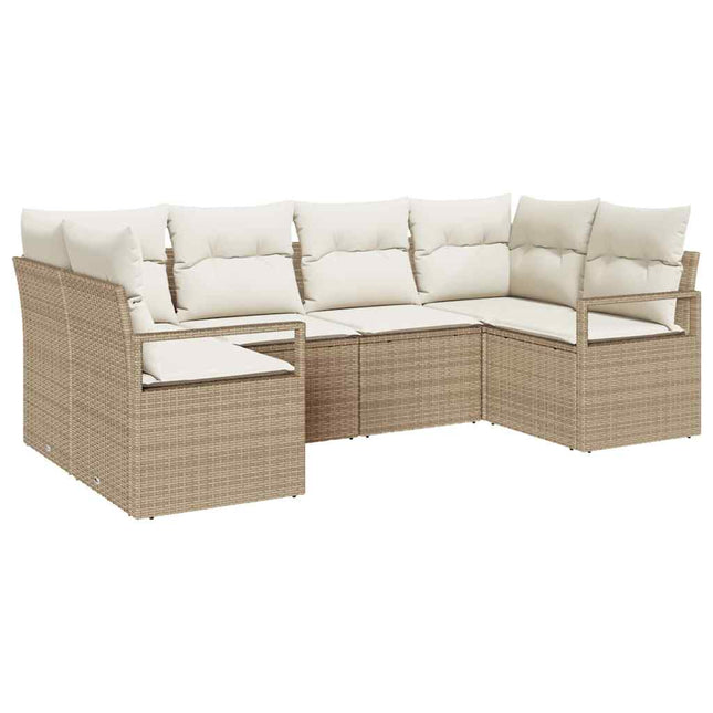 Tuinbankenset Met Kussen 6 Pcs Poly Rattan