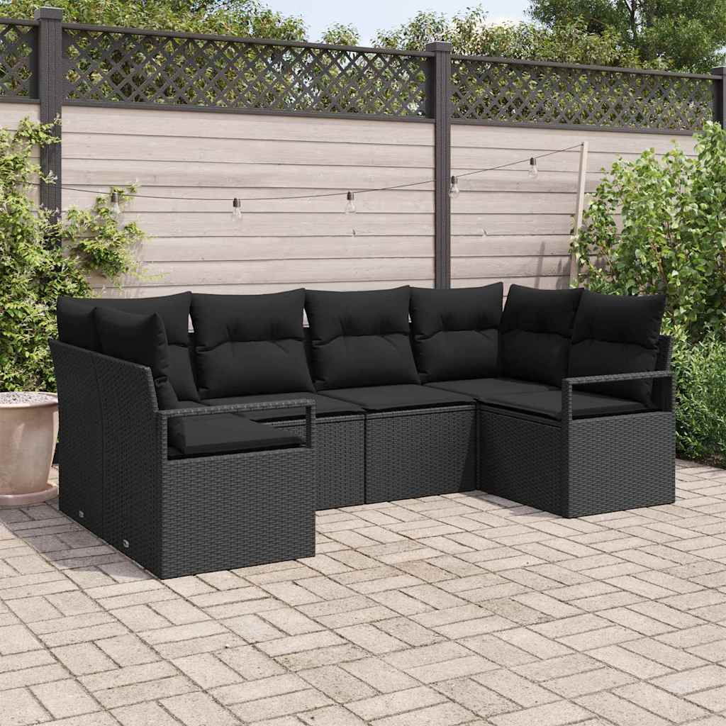 Tuinbankenset Met Kussen 6 Pcs Poly Rattan
