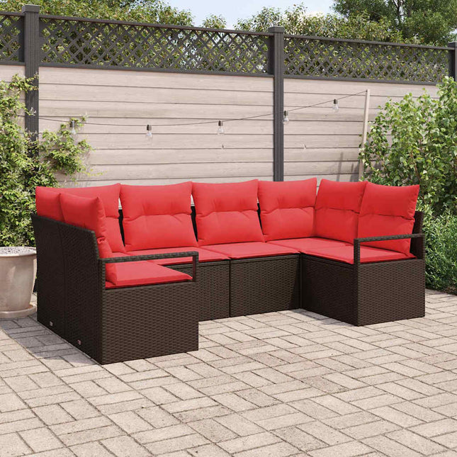 Tuinbankenset Met Kussen 6 Pcs Poly Rattan