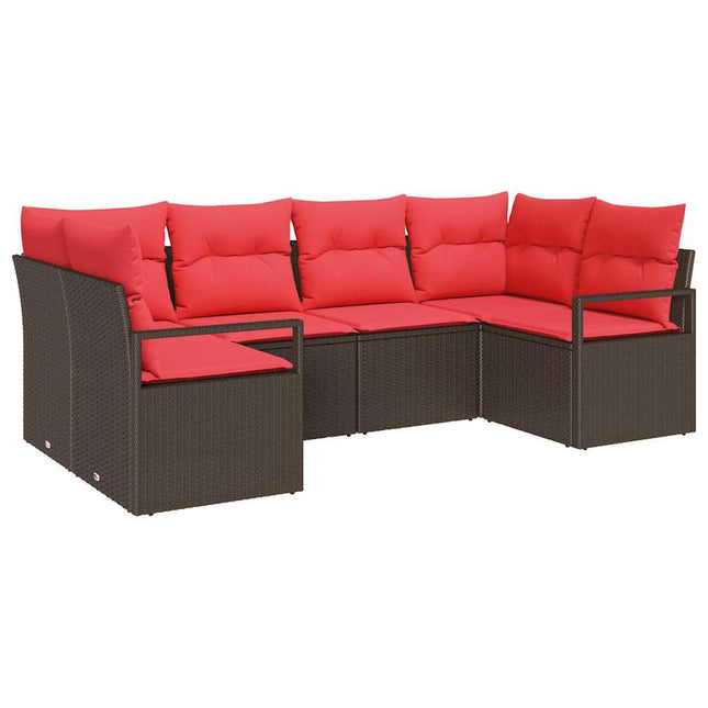 Tuinbankenset Met Kussen 6 Pcs Poly Rattan