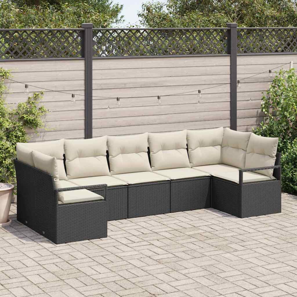 Tuinbankenset Met Kussen 7 Pcs Poly Rattan