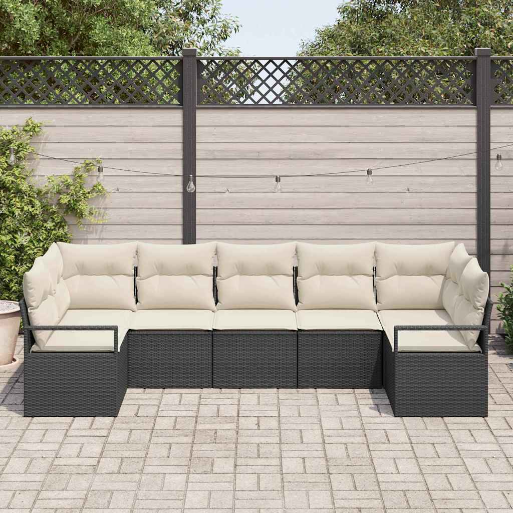 Tuinbankenset Met Kussen 7 Pcs Poly Rattan