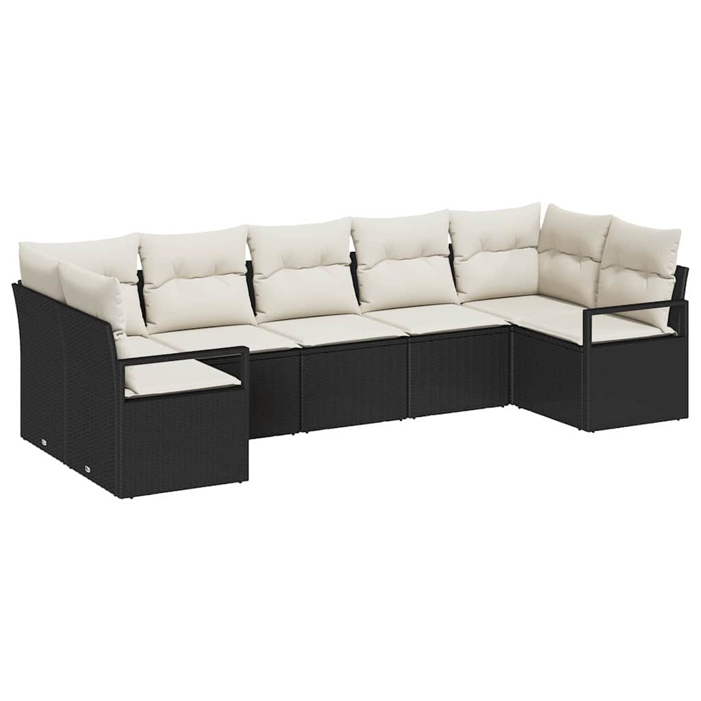 Tuinbankenset Met Kussen 7 Pcs Poly Rattan
