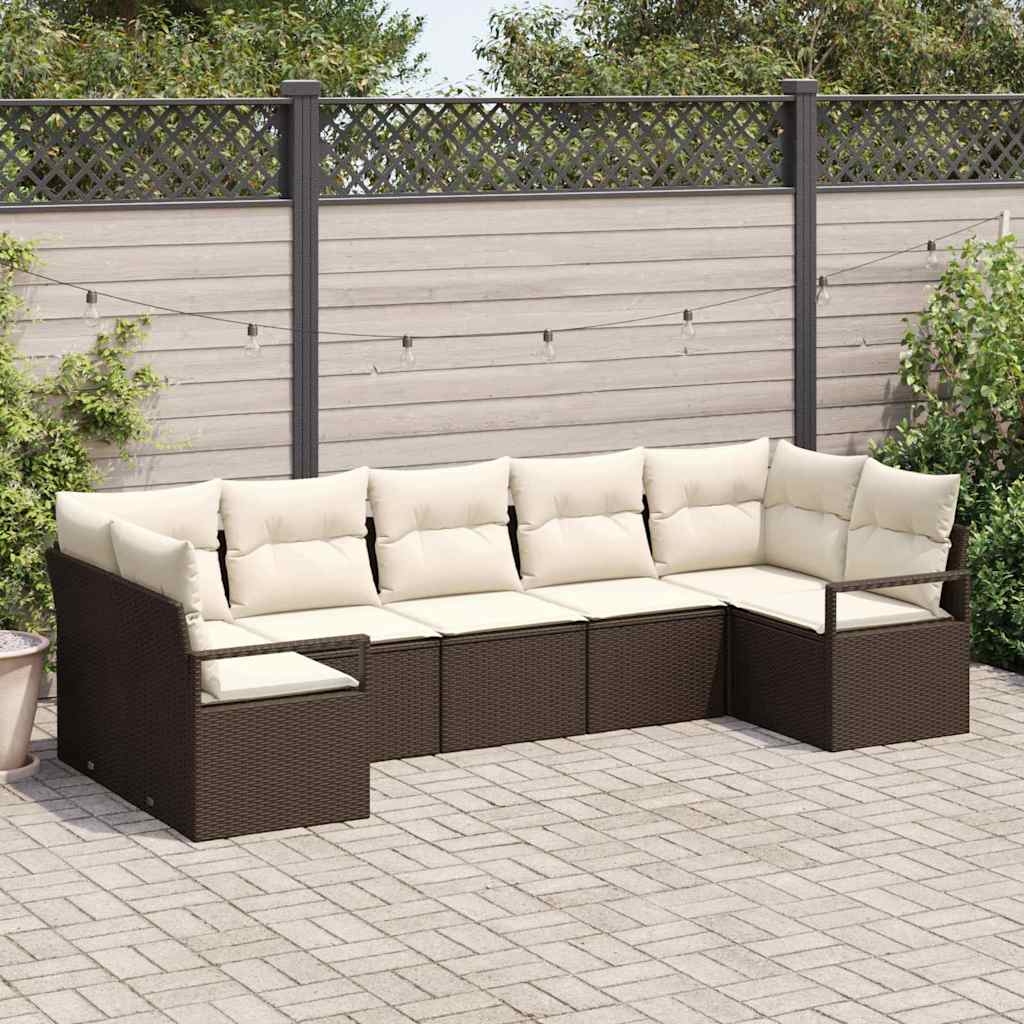 Tuinbankenset Met Kussen 7 Pcs Poly Rattan