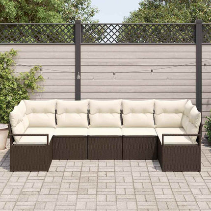 Tuinbankenset Met Kussen 7 Pcs Poly Rattan