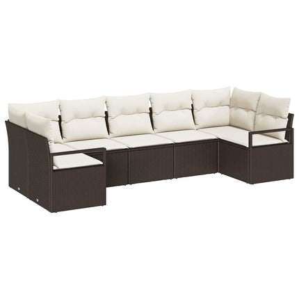 Tuinbankenset Met Kussen 7 Pcs Poly Rattan