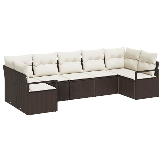 Tuinbankenset Met Kussen 7 Pcs Poly Rattan
