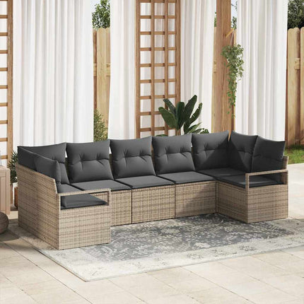Tuinbankenset Met Kussen Met Opslag 7 Pcs Poly Rattan