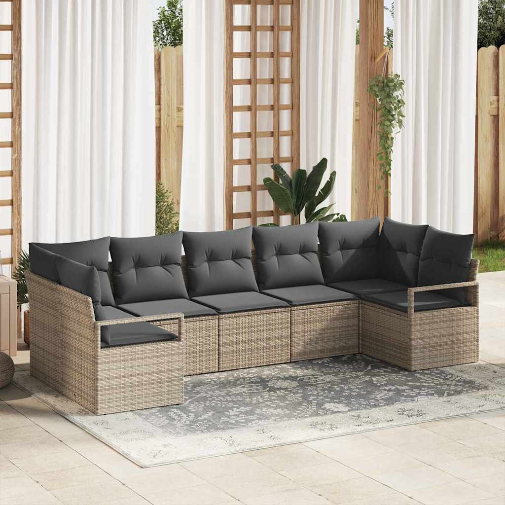 Tuinbankenset Met Kussen 7 Pcs Poly Rattan