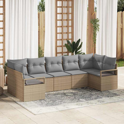 Tuinbankenset Met Kussen 7 Pcs Poly Rattan