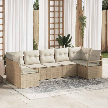 Tuinbankenset Met Kussen Met Opslag 7 Pcs Poly Rattan