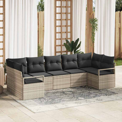 Tuinbankenset Met Kussen Met Opslag 7 Pcs Poly Rattan