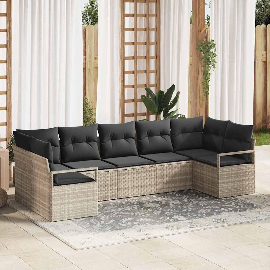 Tuinbankenset Met Kussen 7 Pcs Poly Rattan