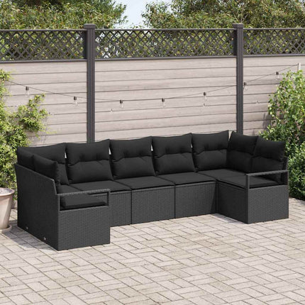 Tuinbankenset Met Kussen Met Opslag 7 Pcs Poly Rattan