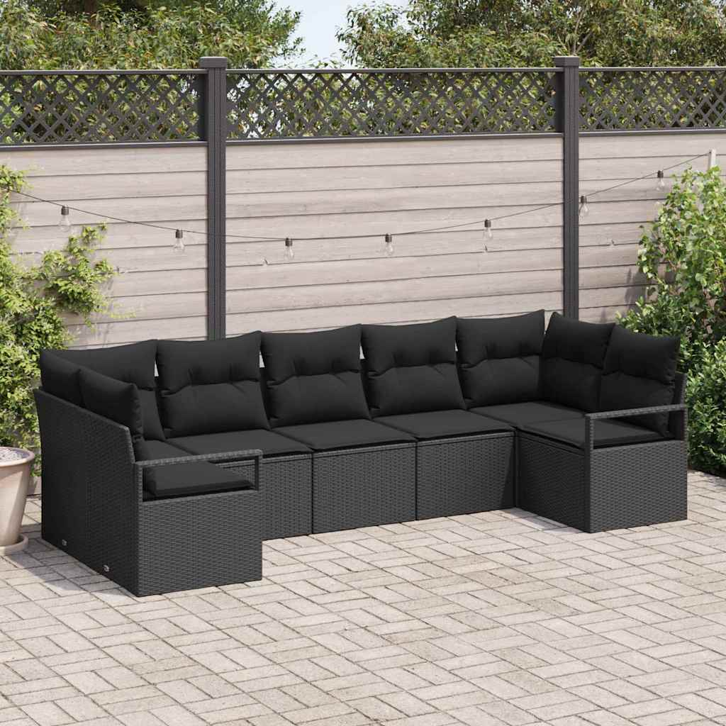Tuinbankenset Met Kussen 7 Pcs Poly Rattan