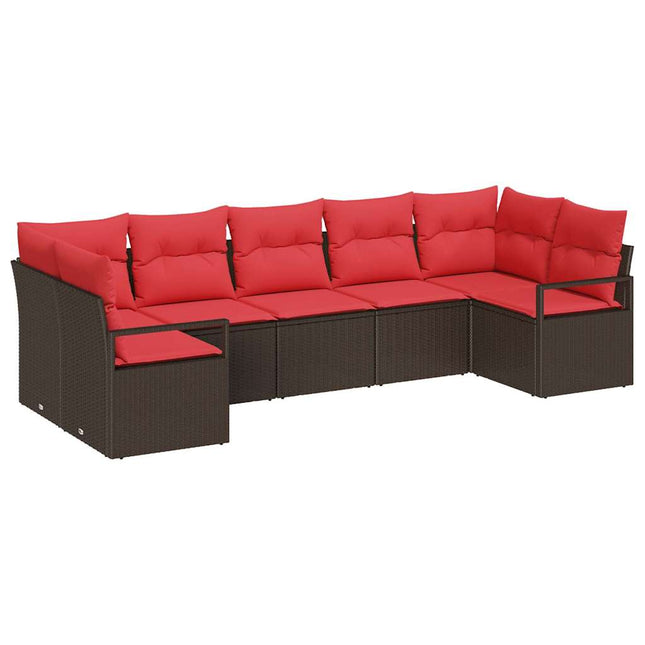 Tuinbankenset Met Kussen 7 Pcs Poly Rattan