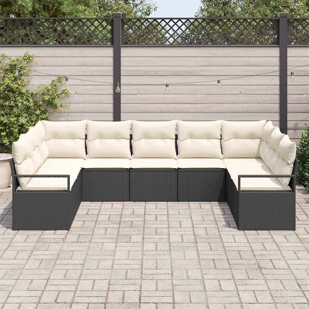 Tuinbankenset Met Kussen 9 Pcs Poly Rattan