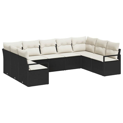 Tuinbankenset Met Kussen 9 Pcs Poly Rattan