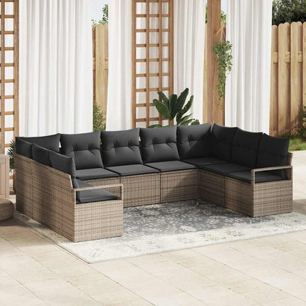 Tuinbankenset Met Kussen Met Opslag 9 Pcs Poly Rattan