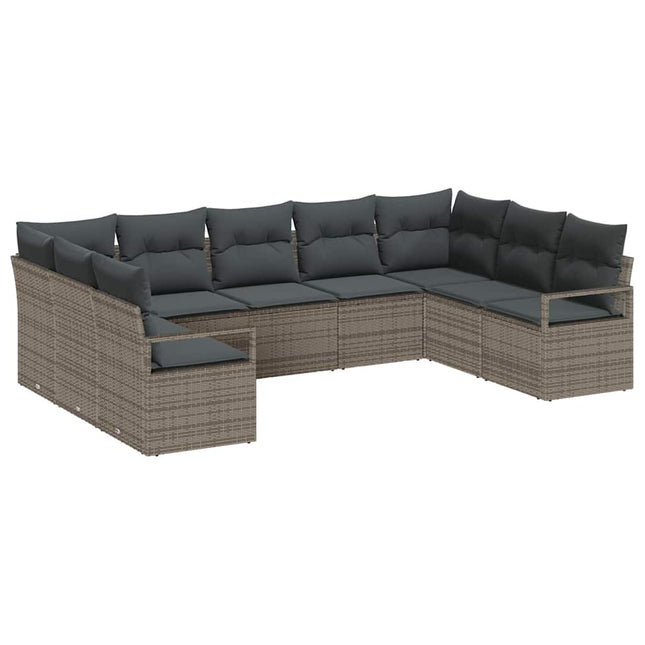 Tuinbankenset Met Kussen Met Opslag 9 Pcs Poly Rattan