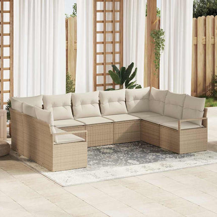 Tuinbankenset Met Kussen Met Opslag 9 Pcs Poly Rattan