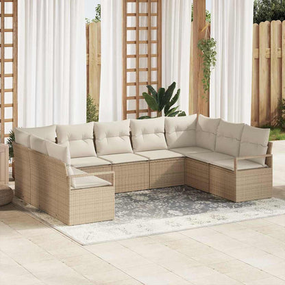 Tuinbankenset Met Kussen 9 Pcs Poly Rattan