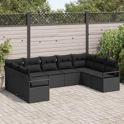 Tuinbankenset Met Kussen 9 Pcs Poly Rattan