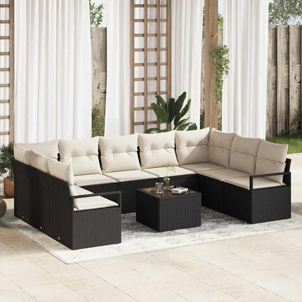 Tuinbankenset Met Kussen Met Opslag 9 Pcs Poly Rattan