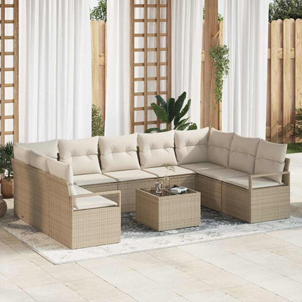 Tuinbankenset Met Kussen Met Opslag 9 Pcs Poly Rattan