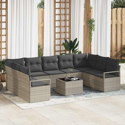 Tuinbankenset Met Kussen Met Opslag 9 Pcs Poly Rattan