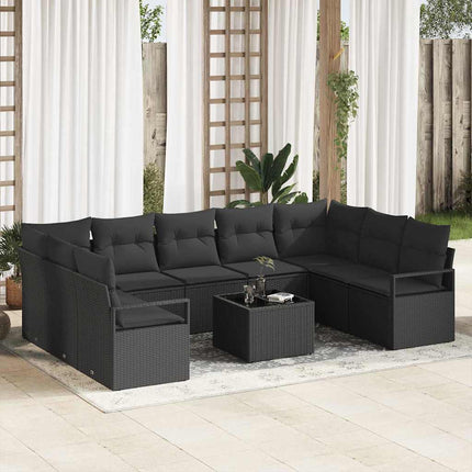 Tuinbankenset Met Kussen Met Opslag 9 Pcs Poly Rattan